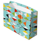 Retro Harlekin-Muster-Geschenk-Tasche Große Geschenktüte (Rückseite Schrägansicht)