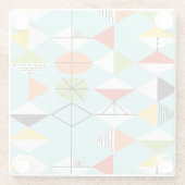 Retro Harlekin-Muster-Glas-Untersetzer Glasuntersetzer (Rückseite)