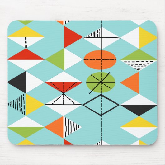 Retro Harlekin-Muster Mousepad (Vorne)