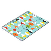 Retro Harlekin-Muster-Notizbuch Notizblock (Linke Seite)