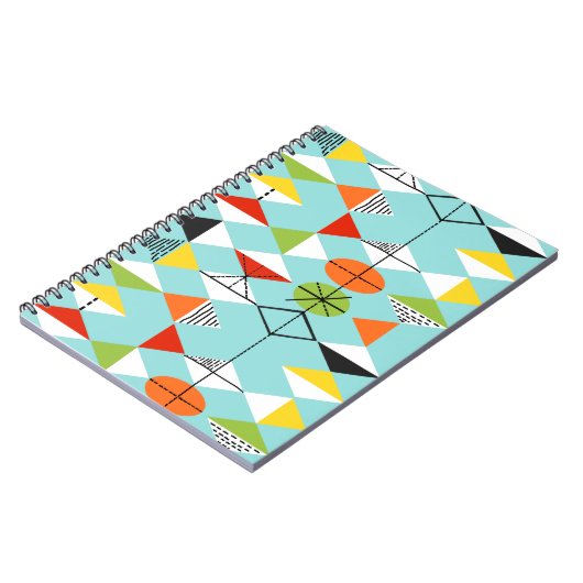 Retro Harlekin-Muster-Notizbuch Notizblock (Linke Seite)