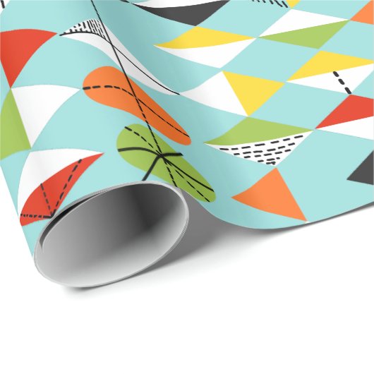 Retro Harlekin-Muster-Packpapier Geschenkpapier (Rolleneckpunkt)