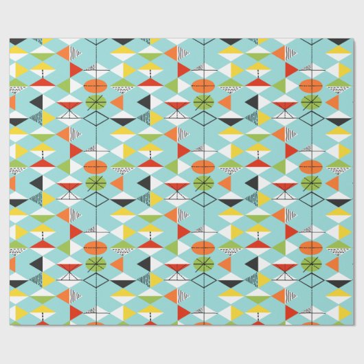 Retro Harlekin-Muster-Packpapier Geschenkpapier (Flach)