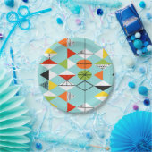Retro Harlekin-Muster-Papier-Teller Pappteller (Party)