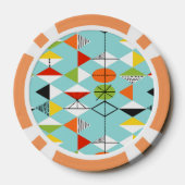 Retro-Harlekin-Muster-Pokerchips Pokerchips (Rückseite)