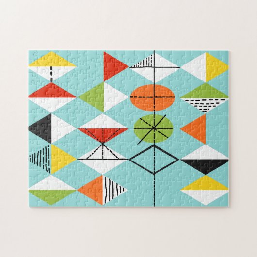 Retro Harlekin-Muster-Puzzlespiel Puzzle (Horizontal)