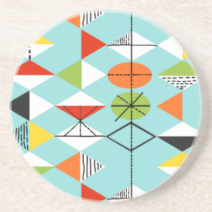 Retro-Harlekin-Muster-Sandstein-Getränkeuntersetze Untersetzer