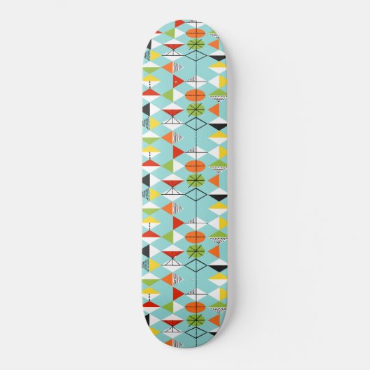 Retro Harlekin-Muster-Skateboard Skateboard (Vorderseite)