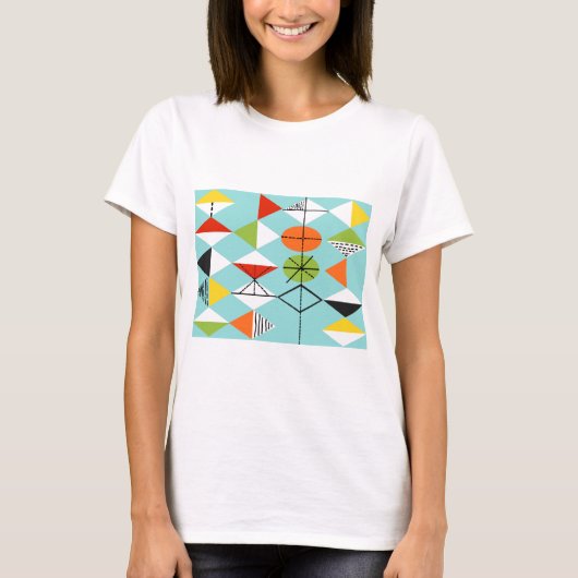 Retro Harlekin-Muster-T - Shirt (Vorderseite)
