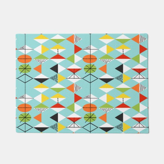 Retro Harlekin-Muster-Tür-Matte Fußmatte (Vorderseite)