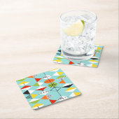 Retro Harlekin-Muster-Untersetzer Rechteckiger Pappuntersetzer (Vor Ort)