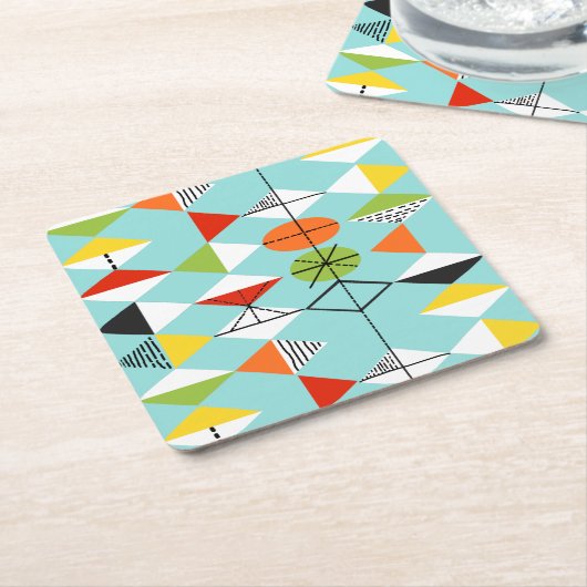 Retro Harlekin-Muster-Untersetzer Rechteckiger Pappuntersetzer (angewinkelt)