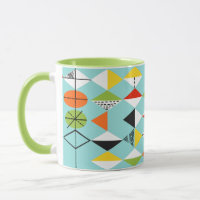 Retro Harlekin-Muster-Wecker-Tasse