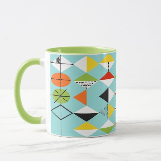 Retro Harlekin-Muster-Wecker-Tasse Tasse (Links)