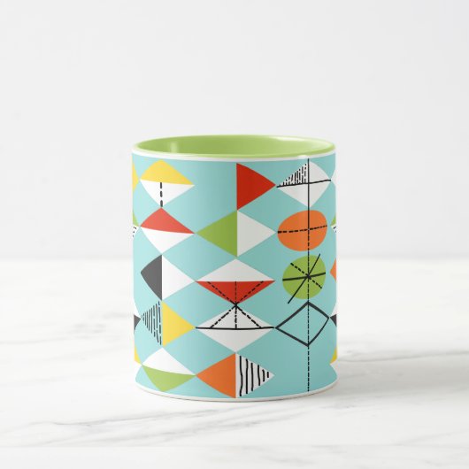 Retro Harlekin-Muster-Wecker-Tasse Tasse (Zentrum)