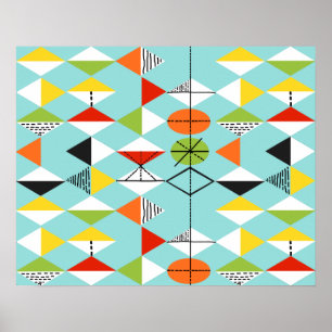 Retro-Harlekin-Musterplakat Poster