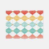Retro Harlequin Diamond Nahtloses Muster Fleecedecke (Vorderseite (Horizontal))