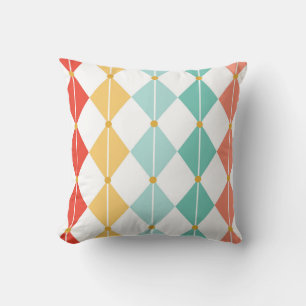 Retro Harlequin Diamond Nahtloses Muster Kissen
