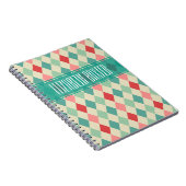 Retro Harlequin Geometric Personalisiert Notizblock (Rechte Seite)