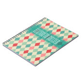 Retro Harlequin Geometric Personalisiert Notizblock (Linke Seite)