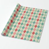 Retro Harlequin Geometrisches Muster Geschenkpapier (Ungerollt)