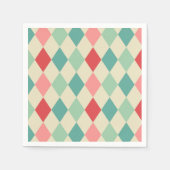 Retro Harlequin Geometrisches Muster Serviette (Vorderseite)