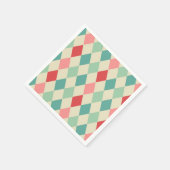 Retro Harlequin Geometrisches Muster Serviette (Ecke)