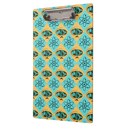 Retro Harlequin Globe Trotter Clipboard Klemmbrett (Links)