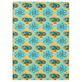 Retro Harlequin Globe Trotter Clipboard Klemmbrett (Rückseite)