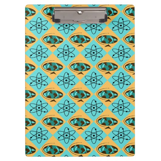 Retro Harlequin Globe Trotter Clipboard Klemmbrett (Vorderseite)