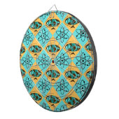 Retro Harlequin Globe Trotter Dartboard Dartscheibe (Vorderseite rechts)