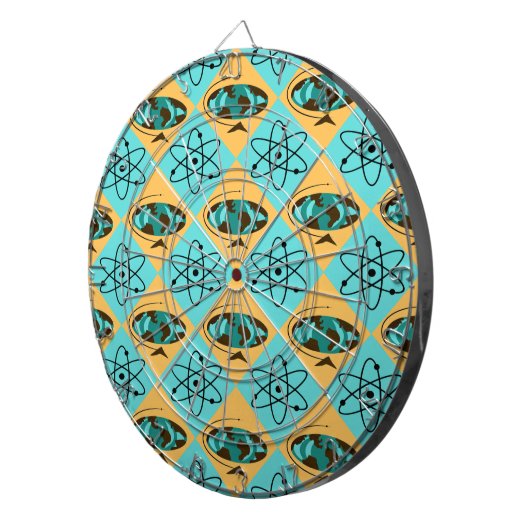 Retro Harlequin Globe Trotter Dartboard Dartscheibe (Vorderseite rechts)