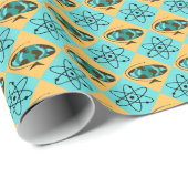 Retro Harlequin Globe Trotter Packpapier (Rolleneckpunkt)