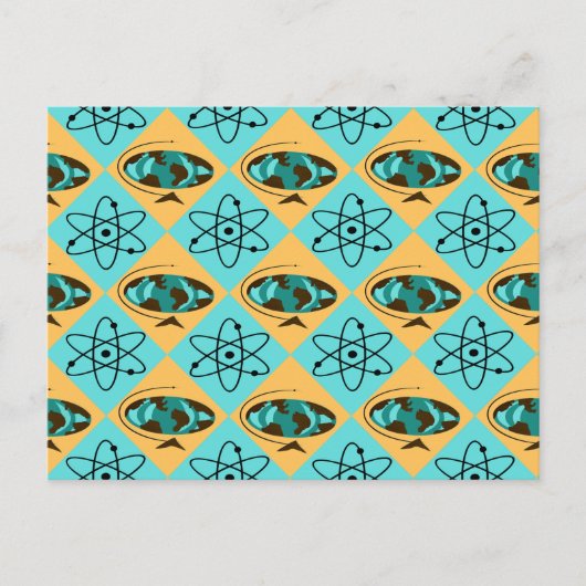 Retro Harlequin Globe Trotter Postcard Postkarte (Vorderseite)