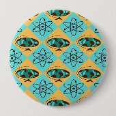 Retro Harlequin Globe Trotter Round Button (Vorderseite)