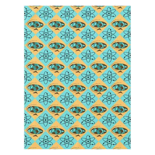 Retro Harlequin Globe Trotter Tablecloth Tischdecke (Vorderseite)