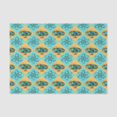 Retro Harlequin Globe Trotter Tissue Paper Seidenpapier (Vorderseite)