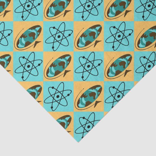 Retro Harlequin Globe Trotter Tissue Paper Seidenpapier (Ausschnitt)