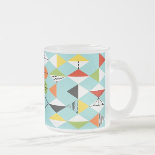 Retro Harlequin Muster Mattierte Tasse (Rechts)