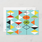 Retro Harlequin Muster Postkarte (Vorne/Hinten)
