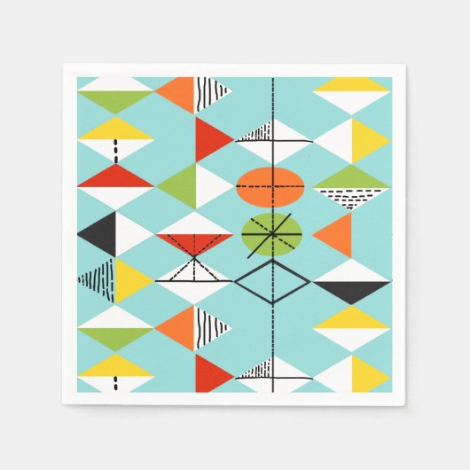 Retro Harlequin Musterpapier Napkins Serviette (Vorderseite)