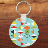 Retro Harlequin Pattern Button Schlüsselanhänger (Vorderseite)