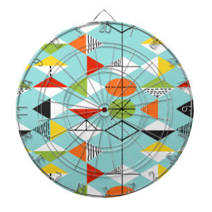 Retro Harlequin Pattern Dart Board Dartscheibe