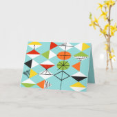 Retro Harlequin Pattern Grußkarte Karte (Gelbe Blume)