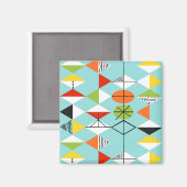 Retro Harlequin Pattern Magnet (Vorderseite/Rückseite)