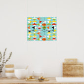 Retro Harlequin Pattern Poster (Küche)
