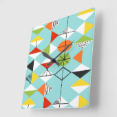 Retro Harlequin Pattern Square Clock Quadratische Wanduhr (Winkel)