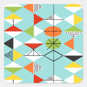 Retro Harlequin Pattern Stickers