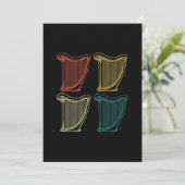 Retro Harp Instrument Gift Music Harp Einladung (Stehend Vorderseite)