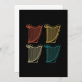 Retro Harp Instrument Gift Music Harp Einladung (Vorne/Hinten)